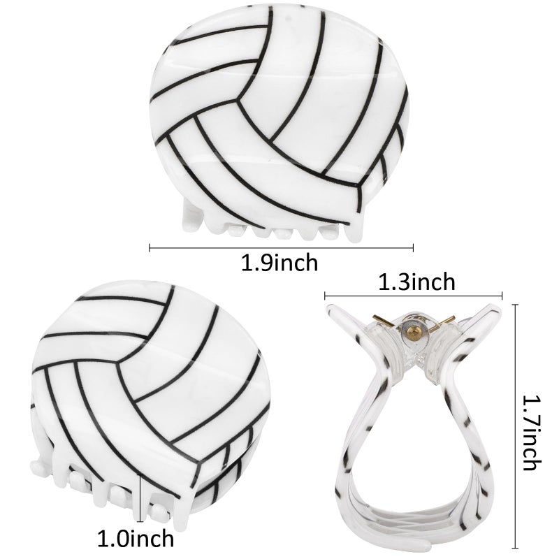Hapdoo 1pc Acrylic Volleyball Hair Clips, Sport Hair Claw Clips Game Day Rugby Hair Accessories Gifts for Women Girls - Image 3